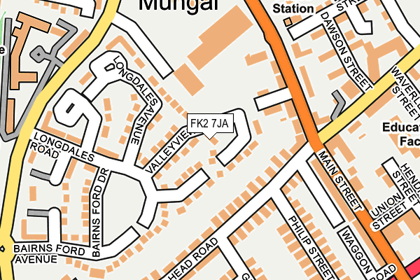 FK2 7JA map - OS OpenMap – Local (Ordnance Survey)