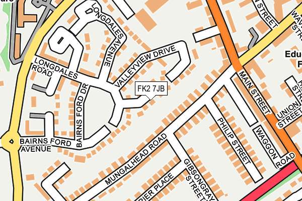 FK2 7JB map - OS OpenMap – Local (Ordnance Survey)