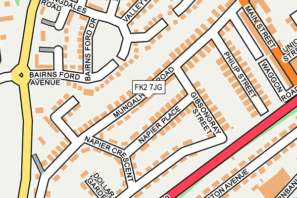 FK2 7JG map - OS OpenMap – Local (Ordnance Survey)
