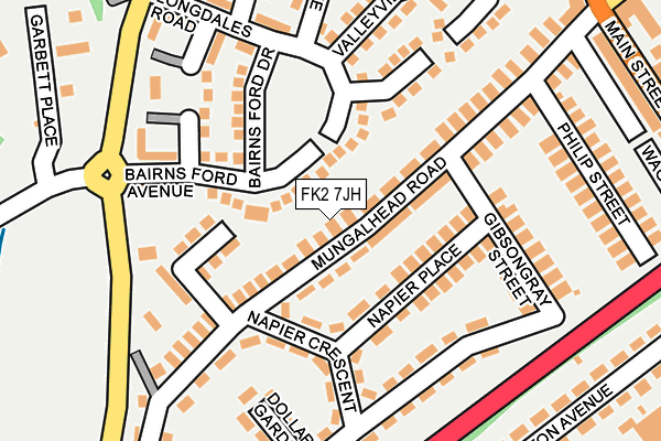 FK2 7JH map - OS OpenMap – Local (Ordnance Survey)
