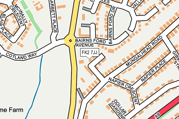 FK2 7JJ map - OS OpenMap – Local (Ordnance Survey)