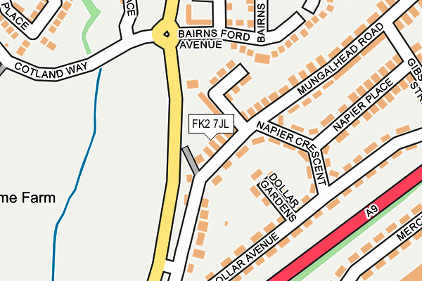 FK2 7JL map - OS OpenMap – Local (Ordnance Survey)