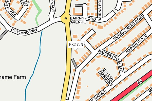 FK2 7JN map - OS OpenMap – Local (Ordnance Survey)