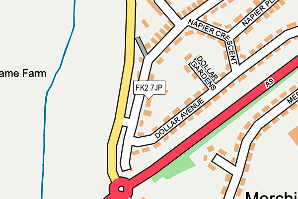 FK2 7JP map - OS OpenMap – Local (Ordnance Survey)
