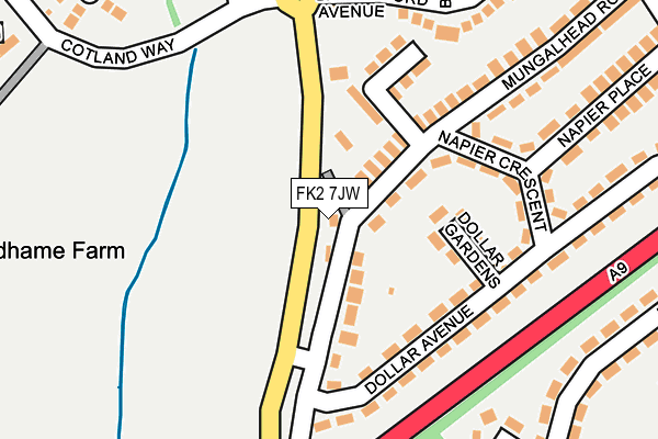 FK2 7JW map - OS OpenMap – Local (Ordnance Survey)
