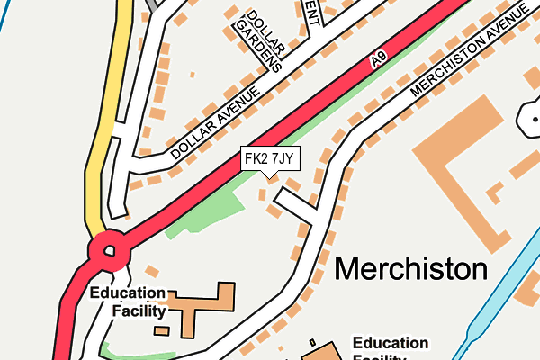 FK2 7JY map - OS OpenMap – Local (Ordnance Survey)