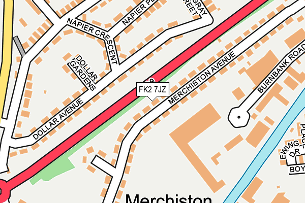 FK2 7JZ map - OS OpenMap – Local (Ordnance Survey)