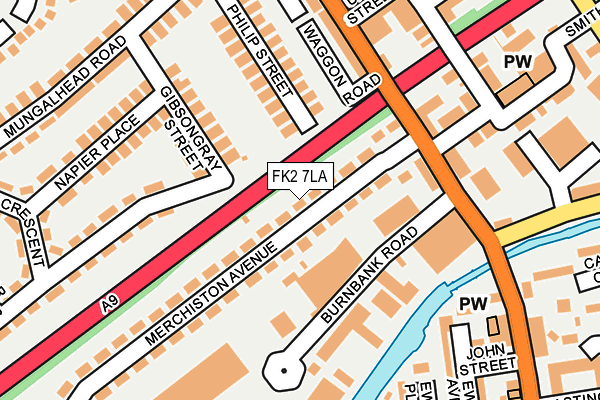 FK2 7LA map - OS OpenMap – Local (Ordnance Survey)