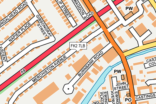 FK2 7LB map - OS OpenMap – Local (Ordnance Survey)