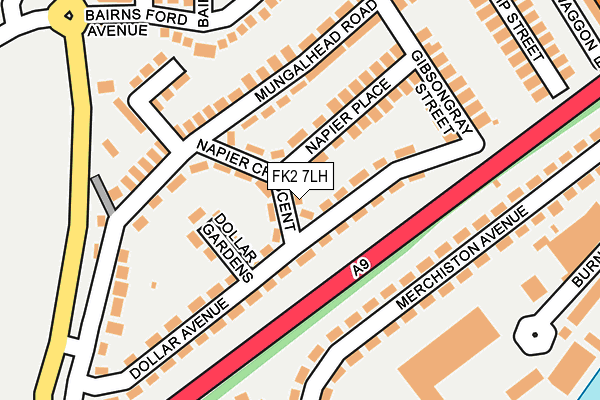 FK2 7LH map - OS OpenMap – Local (Ordnance Survey)