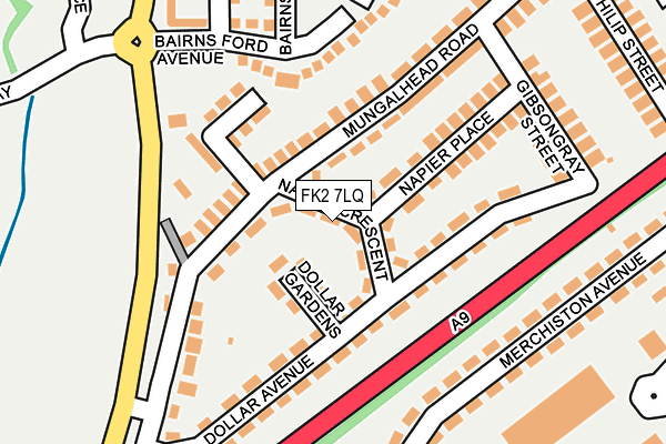 FK2 7LQ map - OS OpenMap – Local (Ordnance Survey)
