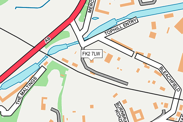 FK2 7LW map - OS OpenMap – Local (Ordnance Survey)