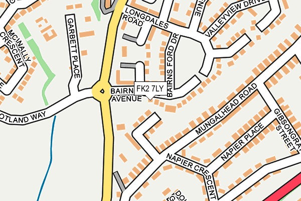 FK2 7LY map - OS OpenMap – Local (Ordnance Survey)