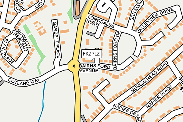 FK2 7LZ map - OS OpenMap – Local (Ordnance Survey)