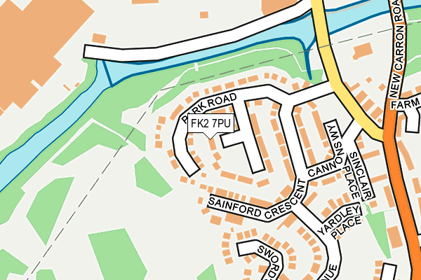 FK2 7PU map - OS OpenMap – Local (Ordnance Survey)