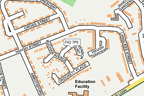 FK2 7PX map - OS OpenMap – Local (Ordnance Survey)