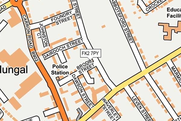 FK2 7PY map - OS OpenMap – Local (Ordnance Survey)