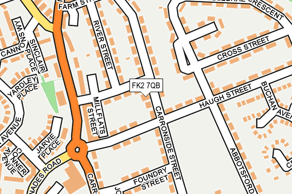 FK2 7QB map - OS OpenMap – Local (Ordnance Survey)