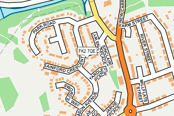 FK2 7QE map - OS OpenMap – Local (Ordnance Survey)