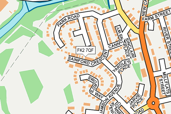 FK2 7QF map - OS OpenMap – Local (Ordnance Survey)