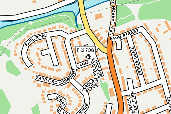FK2 7QG map - OS OpenMap – Local (Ordnance Survey)