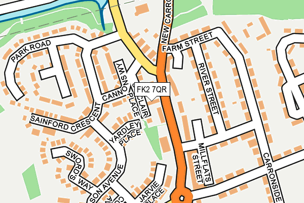 FK2 7QR map - OS OpenMap – Local (Ordnance Survey)