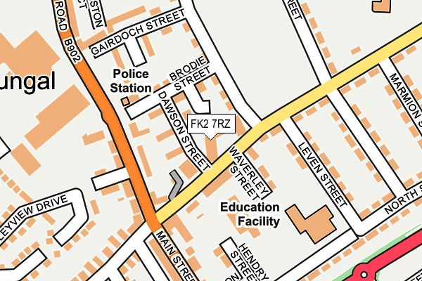 FK2 7RZ map - OS OpenMap – Local (Ordnance Survey)