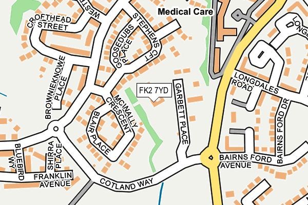 FK2 7YD map - OS OpenMap – Local (Ordnance Survey)