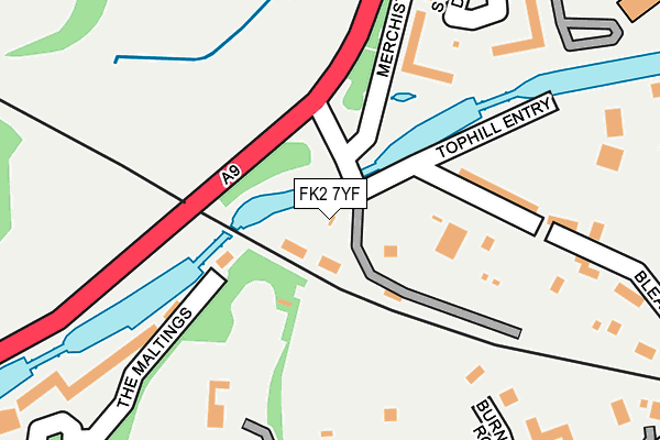 FK2 7YF map - OS OpenMap – Local (Ordnance Survey)