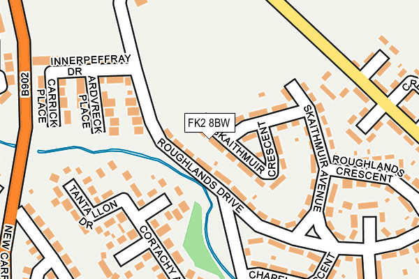 FK2 8BW map - OS OpenMap – Local (Ordnance Survey)