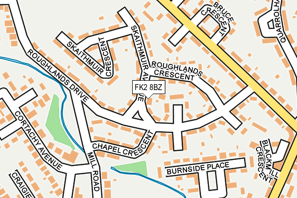 FK2 8BZ map - OS OpenMap – Local (Ordnance Survey)