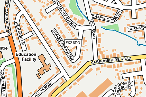 FK2 8DQ map - OS OpenMap – Local (Ordnance Survey)