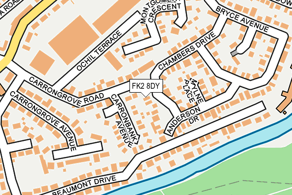 FK2 8DY map - OS OpenMap – Local (Ordnance Survey)