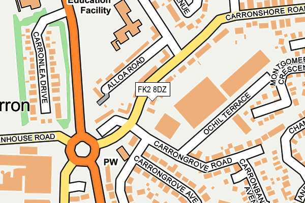 FK2 8DZ map - OS OpenMap – Local (Ordnance Survey)