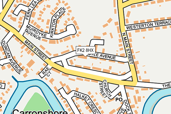 FK2 8HX map - OS OpenMap – Local (Ordnance Survey)