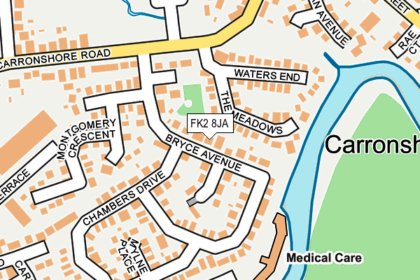 FK2 8JA map - OS OpenMap – Local (Ordnance Survey)