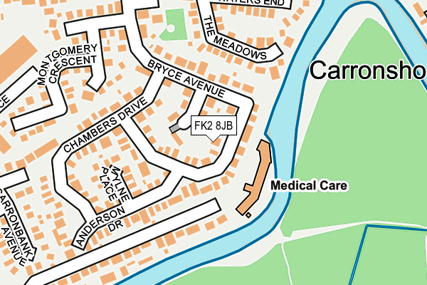 FK2 8JB map - OS OpenMap – Local (Ordnance Survey)