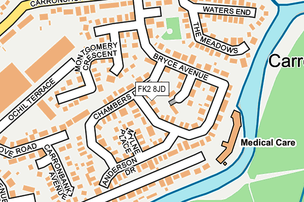 FK2 8JD map - OS OpenMap – Local (Ordnance Survey)