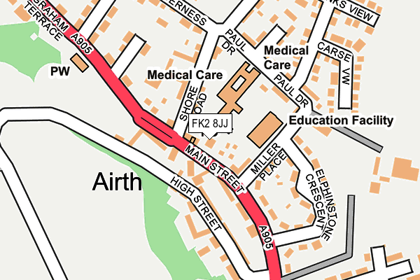 FK2 8JJ map - OS OpenMap – Local (Ordnance Survey)