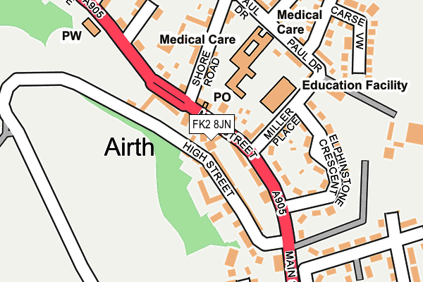 FK2 8JN map - OS OpenMap – Local (Ordnance Survey)