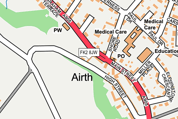 FK2 8JW map - OS OpenMap – Local (Ordnance Survey)