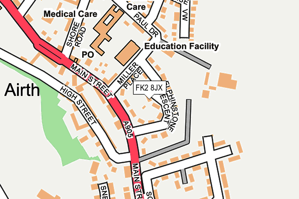 FK2 8JX map - OS OpenMap – Local (Ordnance Survey)