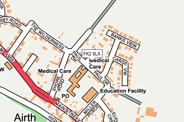 FK2 8LA map - OS OpenMap – Local (Ordnance Survey)