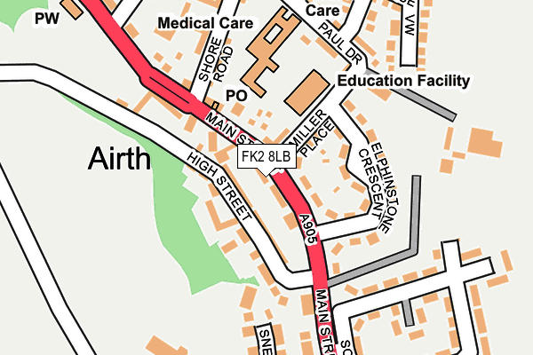 FK2 8LB map - OS OpenMap – Local (Ordnance Survey)