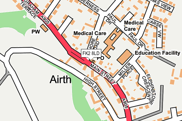 FK2 8LD map - OS OpenMap – Local (Ordnance Survey)