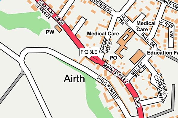 FK2 8LE map - OS OpenMap – Local (Ordnance Survey)