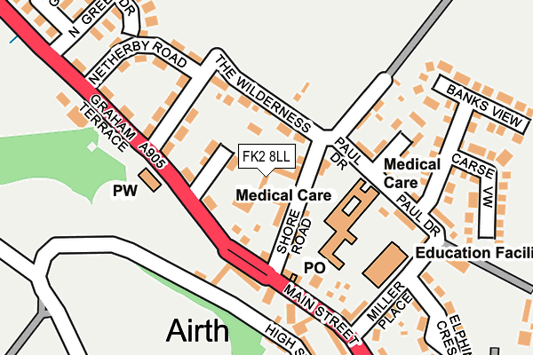 FK2 8LL map - OS OpenMap – Local (Ordnance Survey)