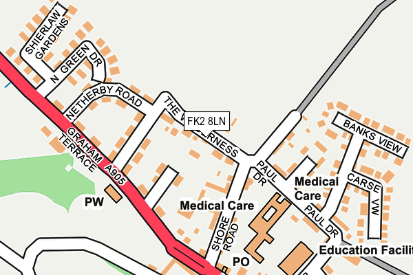 FK2 8LN map - OS OpenMap – Local (Ordnance Survey)