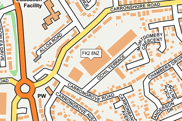 FK2 8NZ map - OS OpenMap – Local (Ordnance Survey)