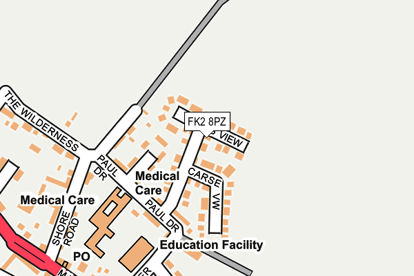 FK2 8PZ map - OS OpenMap – Local (Ordnance Survey)